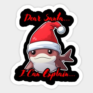 Dear Santa I Can Explain Whale Sticker